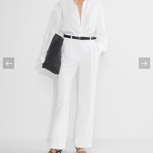 Aritzia White Effortless Cruise linen pants